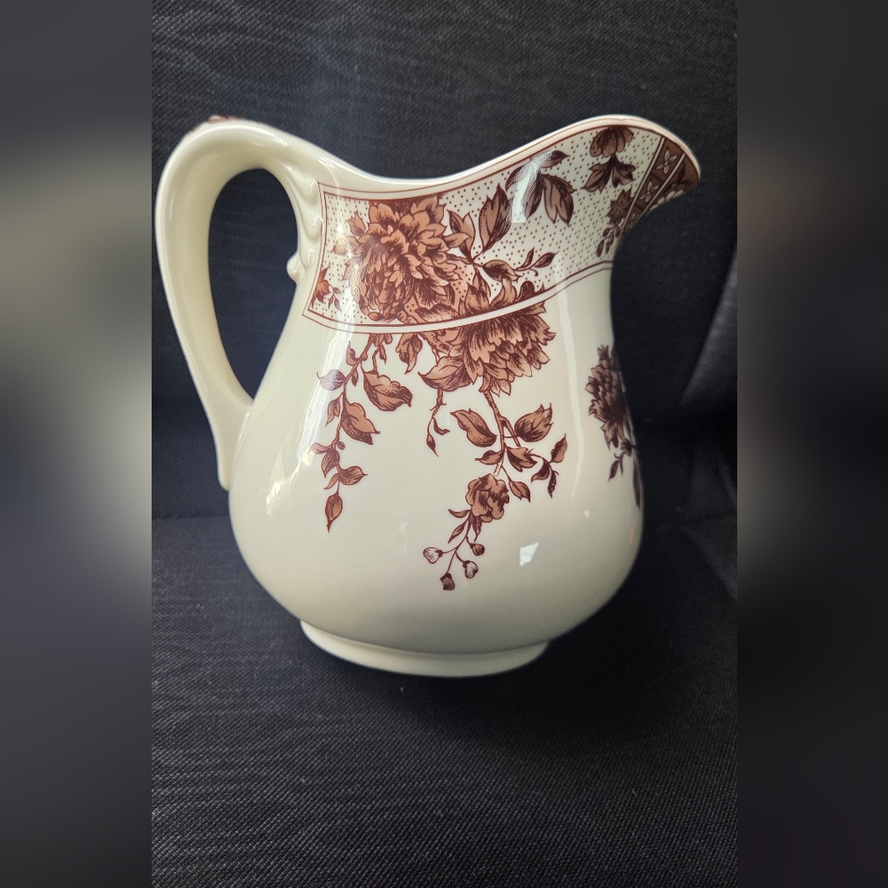 Two's Company Cream and Brown Decorative Pitcher